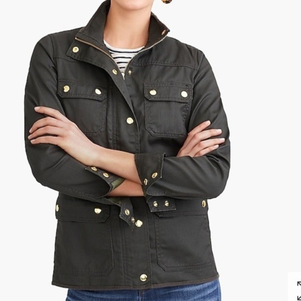 J.Crew Field Jacket Womens Medium Green Utility Military Barn Coat Gorpcore
